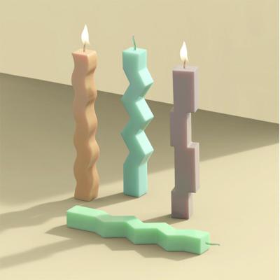 China Strip Candle Viable Irregular Shaped Silicone Mold European Simple Candle Decor Candle Chocolate Cake Baking Mold Resin Home Mold for sale