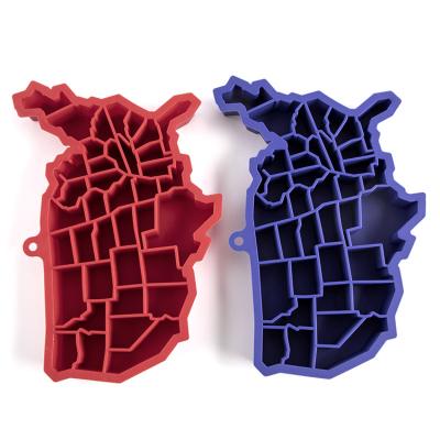 China Viable American Map Ice Flake Mold Silicone Making Ice Box Set Lazy Cube DIY Homemade Mold Set 2021 New Hot Selling Ice Maker Mold Kit for sale