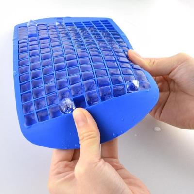 China Food Grade 160 Cavity Silicone Ice Cube Bar Tray Mini Ice Cubes Small Square Mold Viable Kitchen Tool Square Shape Tray for sale