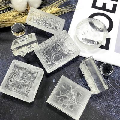 China DIY Handmade Soap Series 8 Viable Styles Halloween Transparent Acrylic Seal for Soap Making Stamp Pumpkin Skull and Bone Tools for sale