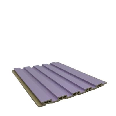 China Linyi modern haozhu wood waterproof integrated plastic composite Wpc fluted panel pvc wall panel wood slat for sale