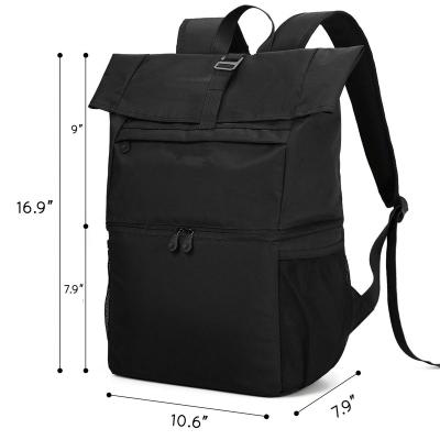 China Waterproof Cooler Backpack Large Insulated Lunch Backpack Double Decker Backpack with Cooler Compartment for sale