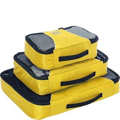 China Fashion High quality Compression Packing Cubes for Travel Organizers with Zipper (Yellow) for sale