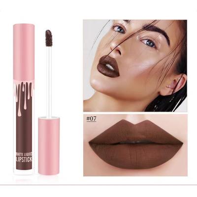 China Waterproof NO LOGO Lip Glaze Easy To Color Waterproof Lip Gloss Non Fading Red Lipstick for sale