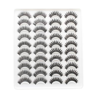 China Handcrafted 15mm Long Mink Eyelashes Thick 3D Loop Volume Eyelash Extension 20 Pairs Mink Eyelashes Vendor Handmade Natural for sale