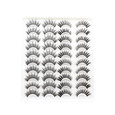 China 20 Pairs 15mm Eye Lash Growth Wholesale Individual Mink Eyelashes Premium Full Strip 3D Handcrafted Whips Mink Lashes for sale