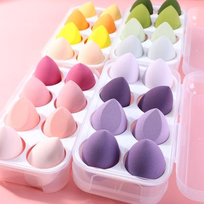 China 2022 high quality wet and dry use makeup sponge new makeup beauty sponge shaped makeup sponges set beauty eggs place in egg box for sale