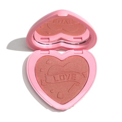 China Private Label Highly Pigmented Heart Shape 8 Color Highly Pigmented Long Lasting Pearl Makeup Face Cosmetics Single Color Blush Palette for sale