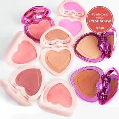 China Waterproof Custom Your Logo 8 Color Heart Shape Blush Matte Shimmer Single Color Waterproof Blusher Palette for sale