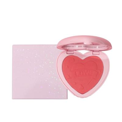 China Heart Shape Vegan Blusher Cruelty Free Private Label Color Blusher Highly Pigmented Simple Cosmetics for sale