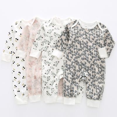 China Wholesale Plain Newborn Baby Print Long Sleeve Organic Cotton Baby Pajamas Clothes for sale