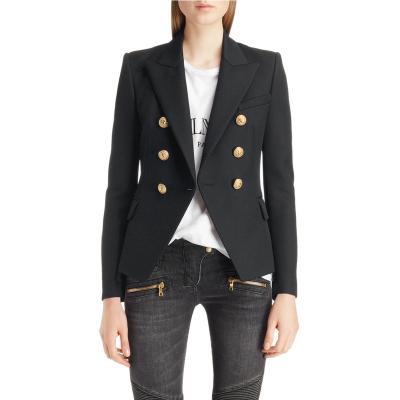 China Others 2022 New Design Lady Lapel Neck Double Breasted Blazer For Women for sale