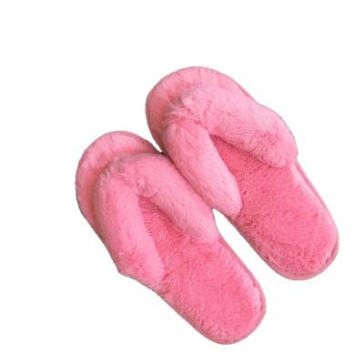 China Wholesale Fuzzy Slippers Women Plush Cute Stylish Warm Winter TPR Slippers for sale