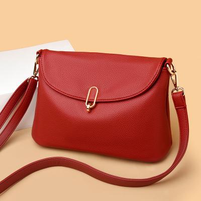 China Wholesale High Quality Soft PU Leather Casual Shoulder Bag Women Solid Color Fashion Handbag Durable Small Cross - Body Bag for sale