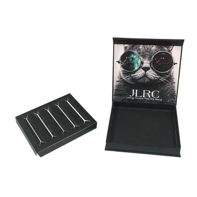 China Recyclable Cute Black Dark Magnetic Closed Lip Gloss Packaging Boxes Custom Logo for sale