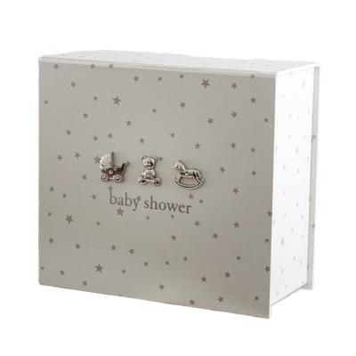 China HXC Recyclable Ribbon Closed Gift Baby Keepsake Custom Printing White Box for sale