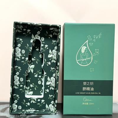 China HXC 1 Bottle Gift Essential Oil Recyclable Luxury Custom Printing Sliding Green Box With Printing Eva Insert for sale