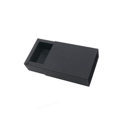 China HXC Recyclable Black Sliding Drawer Wallet Packaging Boxes Custom Logo for sale