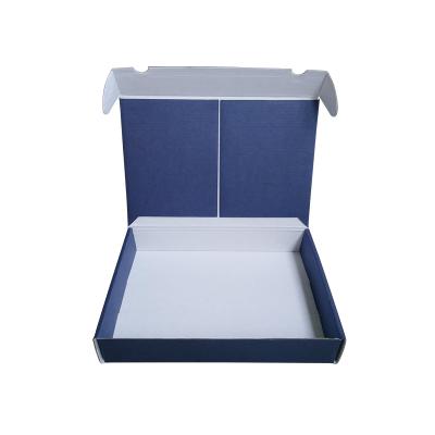 China Recyclable HXC Customized White Printed Inside Corrugated Jewelry Navy Blue Shipping Box for sale