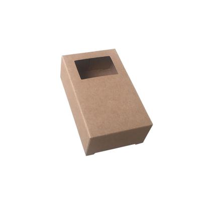 China HXC Recyclable Small Gift Cosmetics Organizing Kraft Paper Box Packaging With Window For Essential Oil for sale