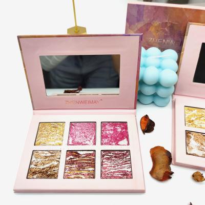 China Custom Logo Recyclable Cute Pink Gold Colorful Eyeshadow Palette Box Package Gift Magnetic Closed Paper Paper Box Custom Foil Box for sale