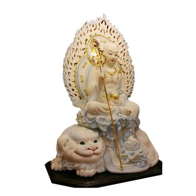 China White China Jade Marble Buddha Statue Resting Buddha Statue Handicraft for sale