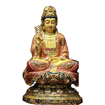 China China Guanyin Pure Copper Buddha Bodhisattva Ornament Three Sacred Avalokitesvara Guanyin for sale