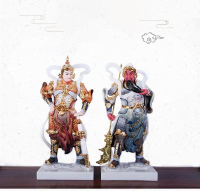 China China Guan Yu White Marble Jade Guan Gong Erye Vedic Bodhisattva painted decoration Bodhisattva ornaments for sale