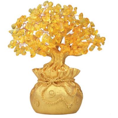 China China Feng shui money tree factory coin tree citrin Cryst faucet indoor spring tree pan for sale