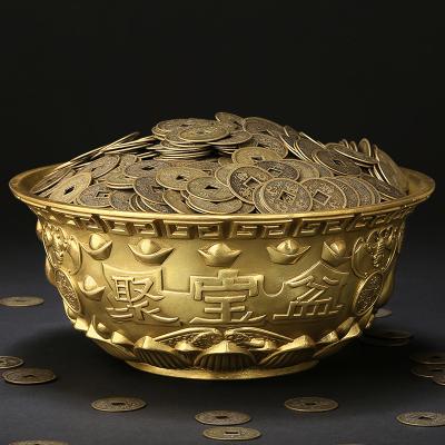 China China Copper Cornucopia Ornaments Five Blessings Fortune Bowls Ingot Rolls Desktop Crafts for sale