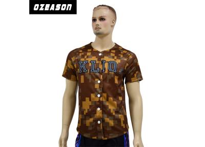 China Breathable Digital Camo Baseball Jerseys No Shrink 150gsm Fabric Weight For Men for sale