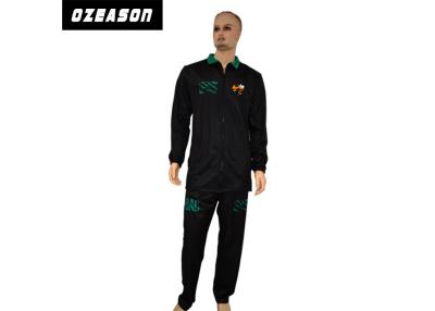 China Warm Up Custom Sports Tracksuits OEM , Mens Black Tracksuit Fits Soccer Training for sale