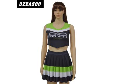 Cina Ragazze senza maniche sexy uniche che Cheerleading gonna pieghettata uniforme con tessuto Stretchable in vendita