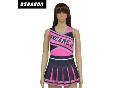 China Custom Made Dance Costumes Pink And Black Cheerleading Uniforms For Adult And Kids for sale