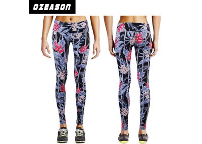 China Fancy Girls Fitness Streachable Gym Compression Tights Polyester / Spandex Fabric for sale