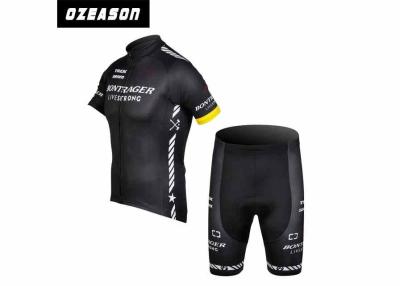 China Black Color Team Cycling Jerseys , Full Zipper Short Sleeves Cool Cycling Jerseys for sale