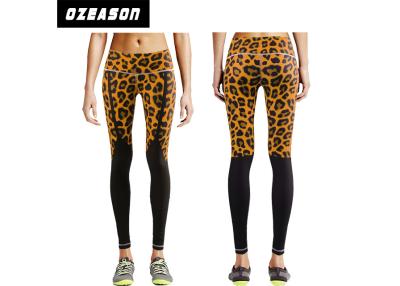 China Sublimation Printed Leopard Leg Compression Pants With Custom Label OEM for sale