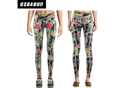 China Girl's Polyester Yoga Pants Fitness Running Tights Color Combination Digital Printed for sale