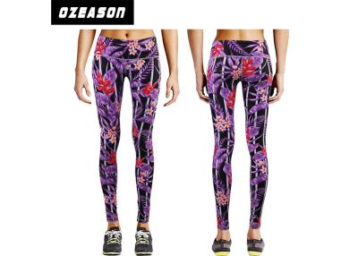 China breathable Sport Compression Clothing , Sublimation Print Spandex Jogging Pants for sale