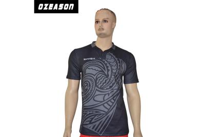 China Latest Design Fiji Rugby Jersey Shirt Black Color With Custom Pattern And Logo for sale