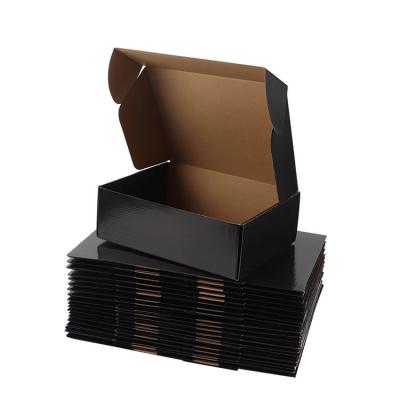 China Kraft Paper Boxes Luxury Square Matte Black Shipping Mailer Boxes For Shoes Clothing for sale