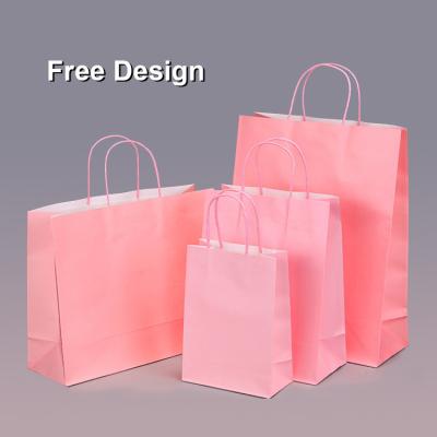 China Customized Size Food Paper Packaging Bag for Personalized Kraft Paper Boutique Gift for sale