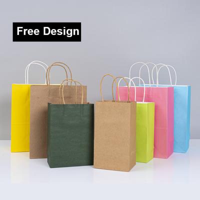 China Christmas Gift Packaging Kraft Paper Bag with Flexiloop Handle and Custom Logo Design for sale