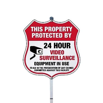 China Home Security Yard Sign Toowin Outdoor Metal Aluminium Reflectieve CCTV Waarschuwingsborden Te koop