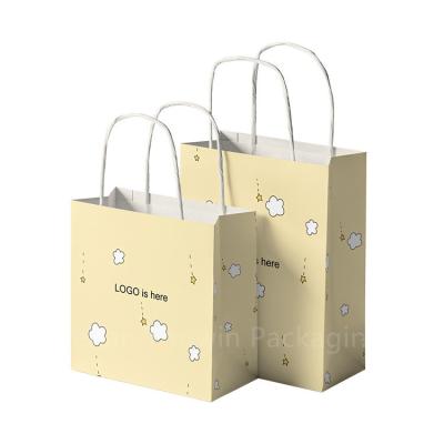 China Paper Bags With Your Own Logo Kraft Paper Black Foil Bag Handle Bulk Ribbon White Packaging for sale