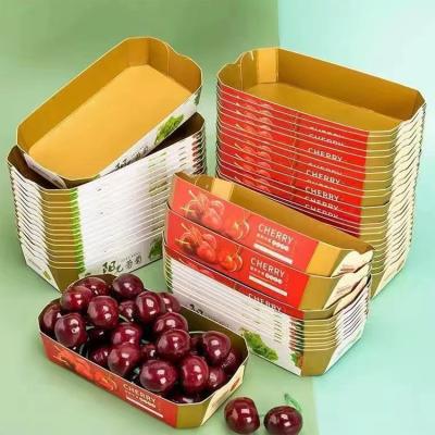 China Handmade Paper Tray Box for Sushi and Fruit Shop Environmentally Friendly Packaging for sale