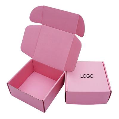 China Handmade Pink E Flute Corrugated Laptop Shipping Box Varnishing and Printing Handling for sale