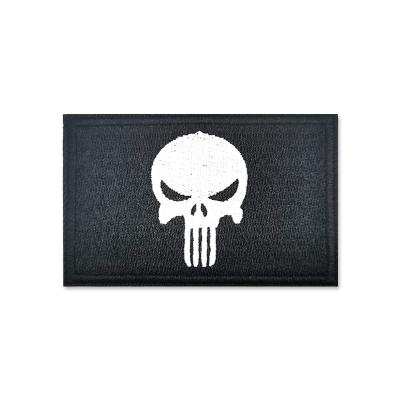 China Fall Hot Saling Skull Embroidery Patches National Flag Embroidered Hook And Loop Patch Custom Logo Sew On Patches For Jackets for sale