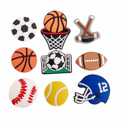 China Cheap New Design Shoe Charms Soft PVC Sports Clog Charms Basketball Clog Charms Shoe For Boy Shoes for sale