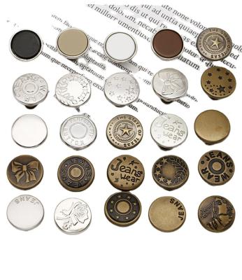 China Manufacturers Wholesale Brass Metal Button Replacement Jeans Buttons No Sew Instant Detachable Clothes Buttons Pins For Jeans for sale